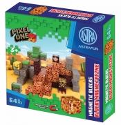 Zestaw klocków magnetycznych AstraFun Pixel One Lava - 64 el.